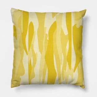 Yellow Tone Abstract Camouflage Pillow