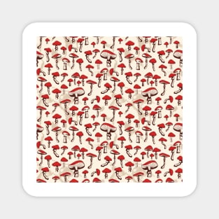 Red Pretty Mushrooms Magnet