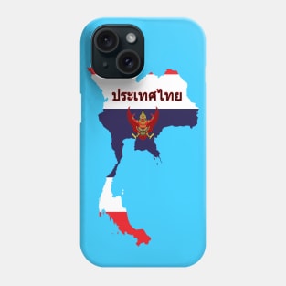 Thailand flag & map Phone Case