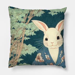 Kawaii Japanese Floral Rabbit Florida White Bunny Pillow