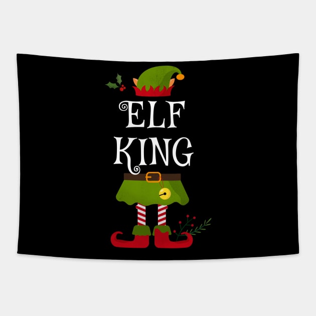 Elf King Shirt , Family Matching Group Christmas Shirt, Matching T Shirt for Family, Family Reunion Shirts Tapestry by bkls