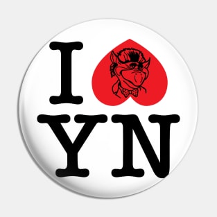 I Heart Yew Nork-Black Text Pin