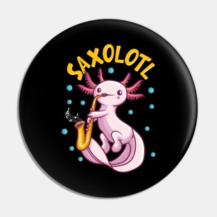 Saxolotl Sax Playing Axolotl Pun Walking Fish Pin
