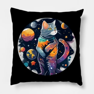 Colorful Cute Cat - Cat Beautiful Moon - Cat Lover Pillow