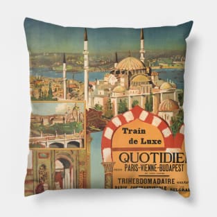 Orient Express France Vintage Poster 1910s Pillow