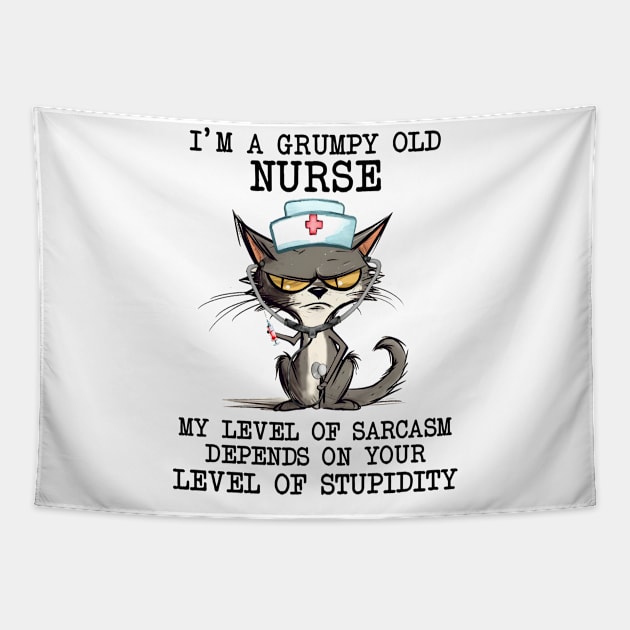 I'm a grumpy old nurse Tapestry by DavidBriotArt