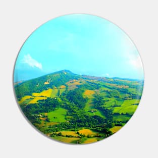 View from Monte San Martino at fields, hills, ridge, sky Pin