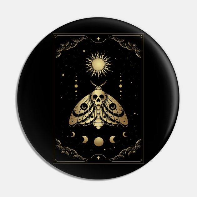 Death Head Moth Pin by Moon Phase Design