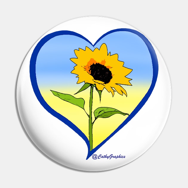 Standing with Ukraine Pin by CathyGraphics