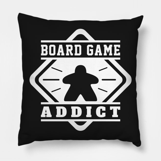 Board Game Addict - Board Games Gamer, Tabletop Nerd and Geek, Meeples Pillow by pixeptional