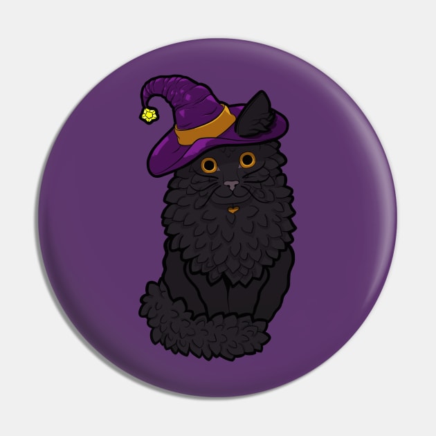 Wizard Kitty - Black Cat - Pin | TeePublic