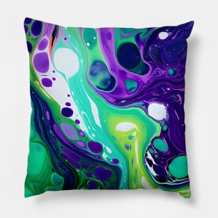 Neon Pulse: A Vivid Play of Color in Abstract Art Pillow