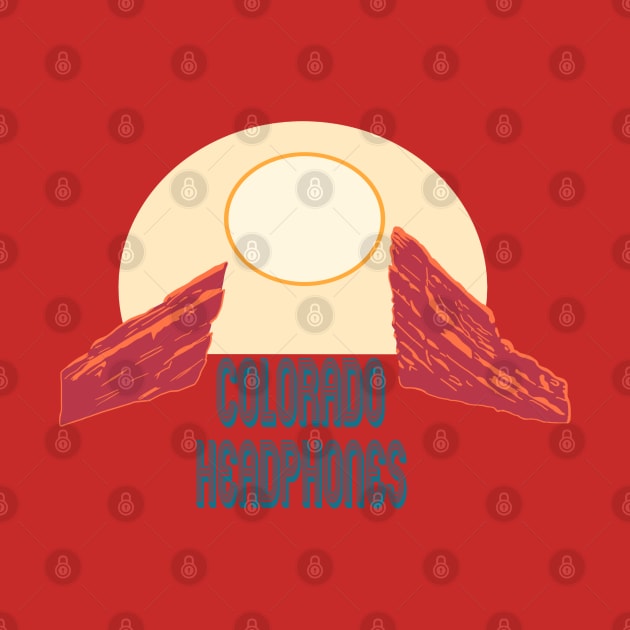 Red Rocks Colorado Headphones by Bored Imagination Pop Art Absurdities 