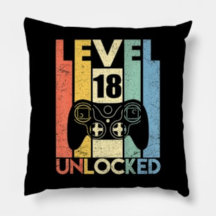 Level 18  18th Video  Birthday Pillow