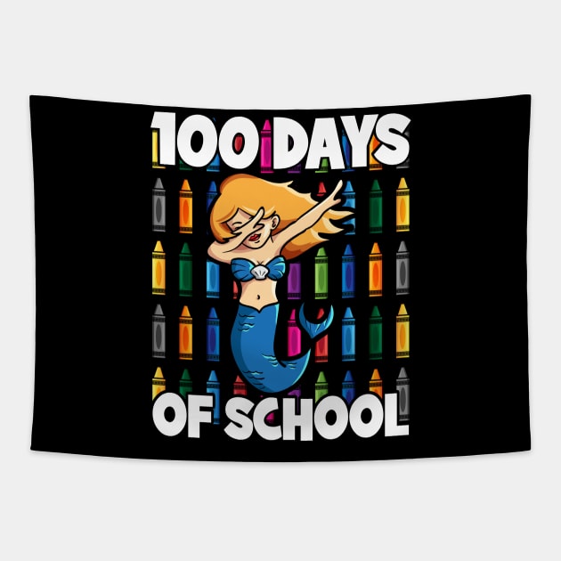 100 Days of School Dabbing Underwater Mermaid Tapestry by RadStar