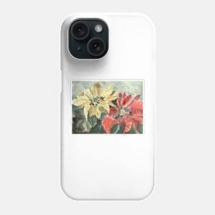 Red and White Poinsettias Phone Case