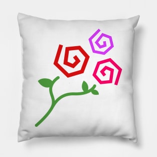 Spiral Rose Flowers Pillow