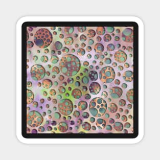 Colorful bubbles watercolor imaginary print Magnet