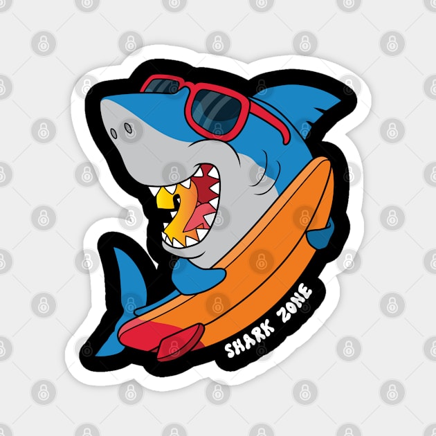 Kids Shark 2nd Birthday Boys Sharks Ocean 2 yrs Old Birthday Magnet by Msafi