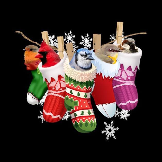 Christmas Birds Socks Costume Gift by Pretr=ty