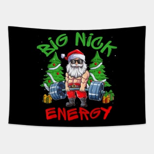 Big Nick Energy Santa Gym Fitness Weight Lifting Christmas Tapestry