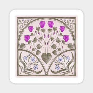 Art Nouveau Cyclamen Magnet