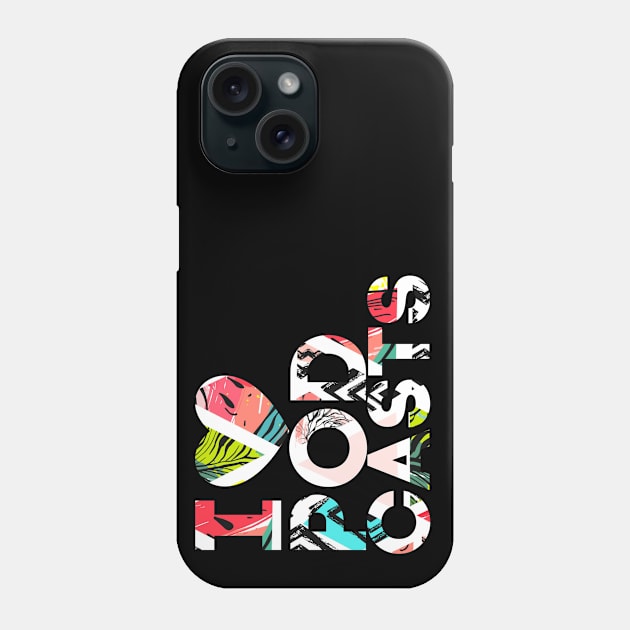 I Heart Podcasts (Colorful Pattern) Phone Case by TalkingFishPodcasts