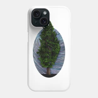 Cedar Tree in morning fog Phone Case