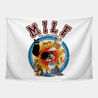 Circle MILF Man I Love Felines Cat Lover Tapestry