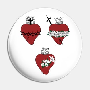 Hearts of Jesus, Virgin Mary and St. Joseph Pin