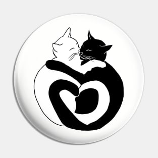 Ying-Yang Cat Pin