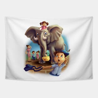 Little Girl's Elephant Pet Tapestry