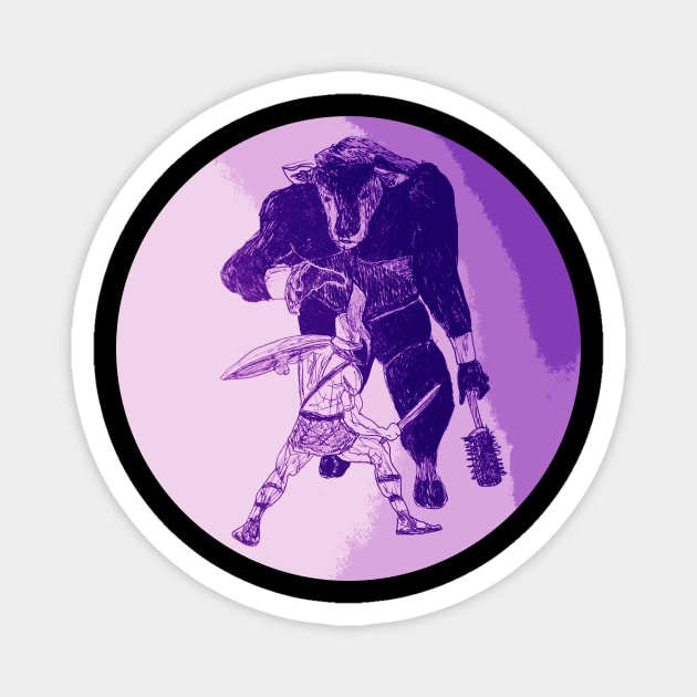 Minotaur Purple Magnet by Zachfan1212