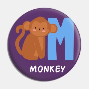 Monkey funny Alphabet Pin