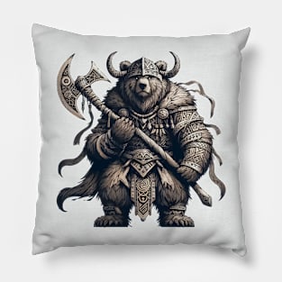 Norse Mythology Viking Warrior Bear Berserker Pillow