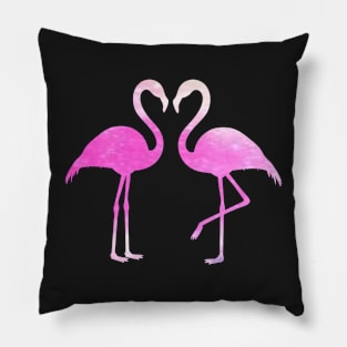 Pink Flamingos Silhouette Pillow