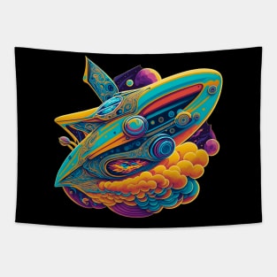 Abstract Alien Spaceship Tapestry