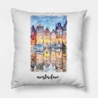 Midnight in Amsterdam, Typography Pillow