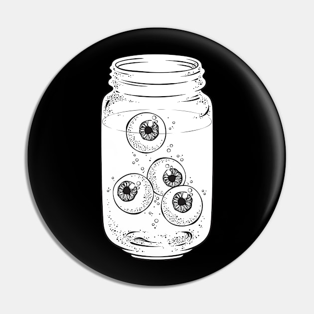 Human Eyes Jar Pin by Wanderer Bat