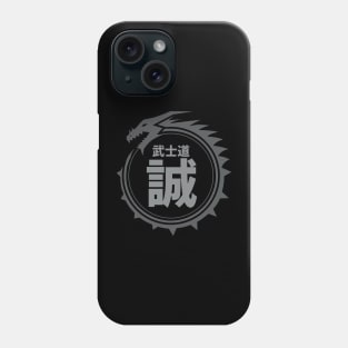 Doc Labs - Dragon / Bushido - Honesty (誠) (Grey) Phone Case