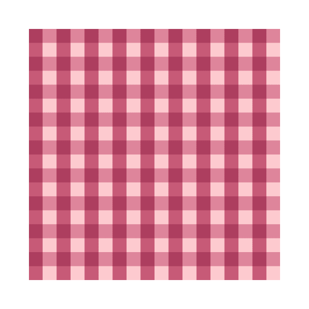 Classic Gingham Fabric Checkered Retro Pattern Red by oknoki