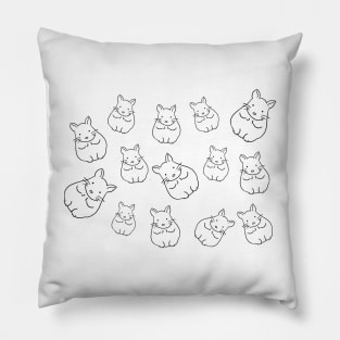 Chinchilla Squad Pattern Simple Cute Animal Minimal Art Pillow