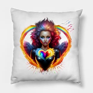 Radiant Doll Rainbow Heart II Pillow