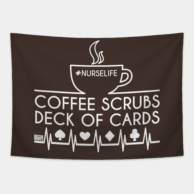 FUNNY CAFFEINE COFFEE SCRUBS DECK OF CARDS NURSELIFE Tapestry by porcodiseno