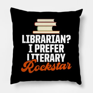 Literary Rockstar Design for Librarians Librarian Gift Pillow