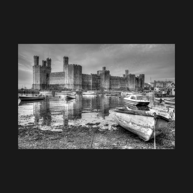 Caernarfon Castle, Wales, UK Black And White by tommysphotos