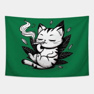 High Cat Smoking Weed dope Tapestry