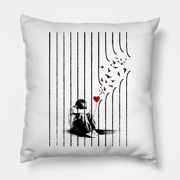 Break Free Pillow by alexgrigorasart