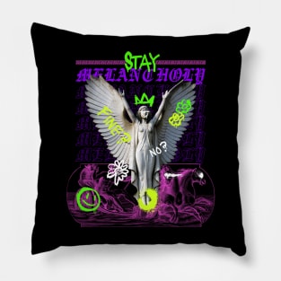 Stay Fine Black Urban Graffiti Pillow