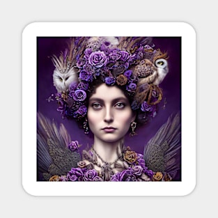 Queen of Owls Fantasy Art and Décor Magnet